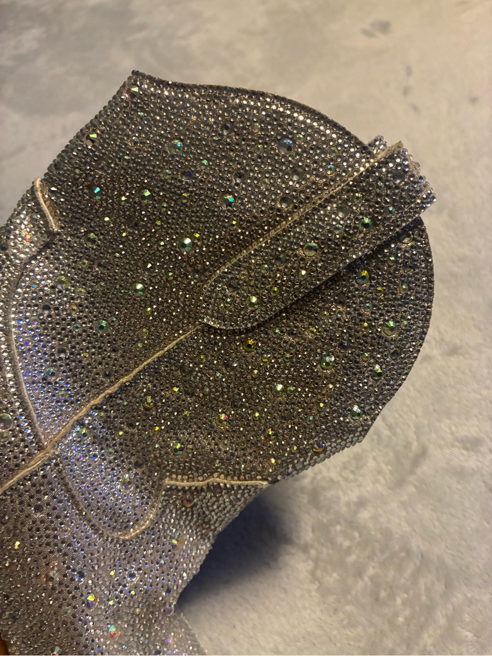 Amazon Silver Rhinestone Western Ankle Boots - Picture 9 of 10